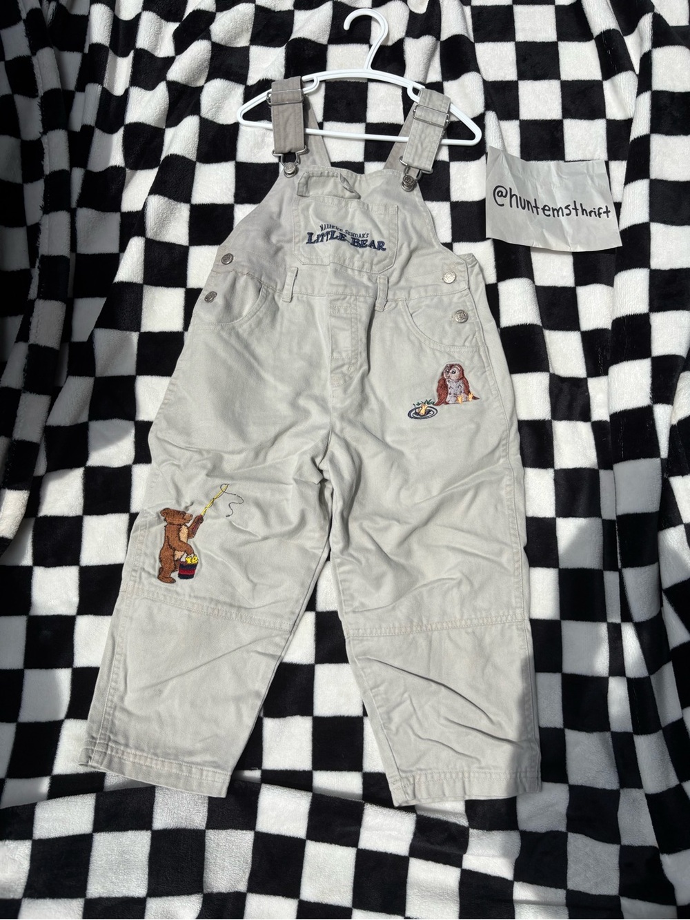 Rare Vintage size4T Maurice Sendak’s Little Bear embroidered overalls 100%cotton - Picture 1 of 10
